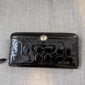 Coach patent black wallet